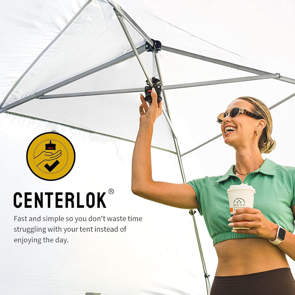 CROWN SHADES 10X10 Commercial Pop Up Canopy Tent with Sidewalls, White