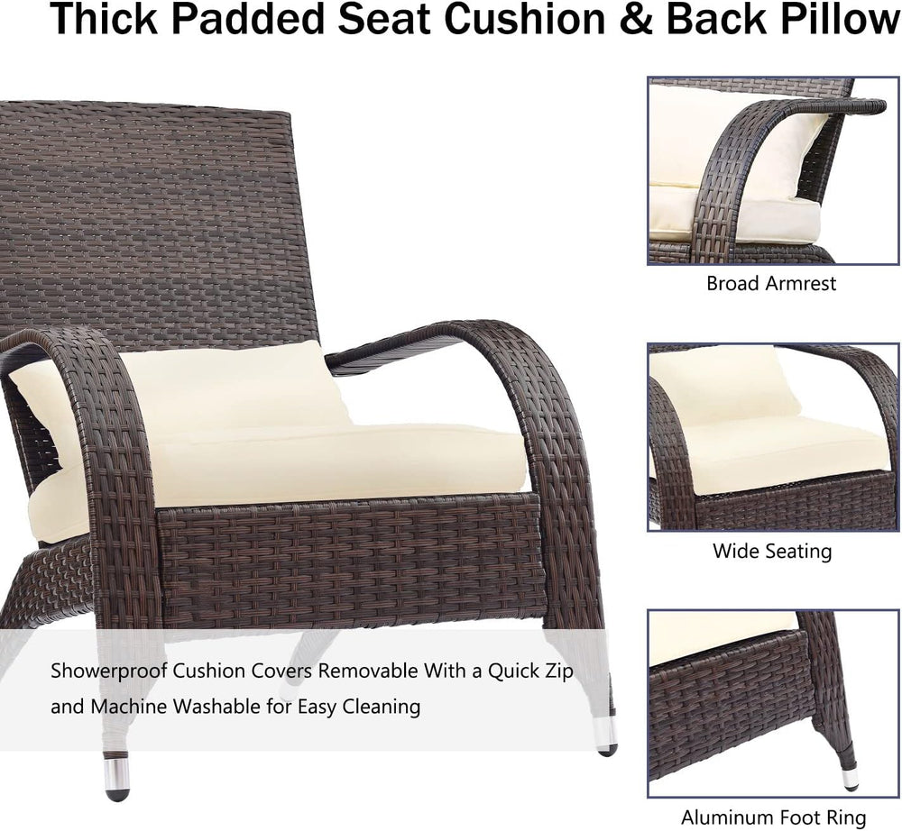 Outdoor Patio Wicker Adirondack Chair Outside Fire Pit Chairs Oversized Comfy...