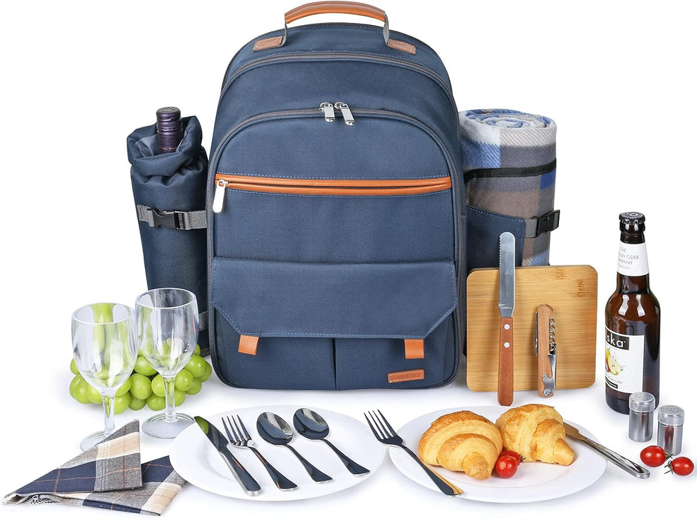 Sunflora Picnic Backpack for 2 Person Set Pack with Insulated Waterproof Pouc...