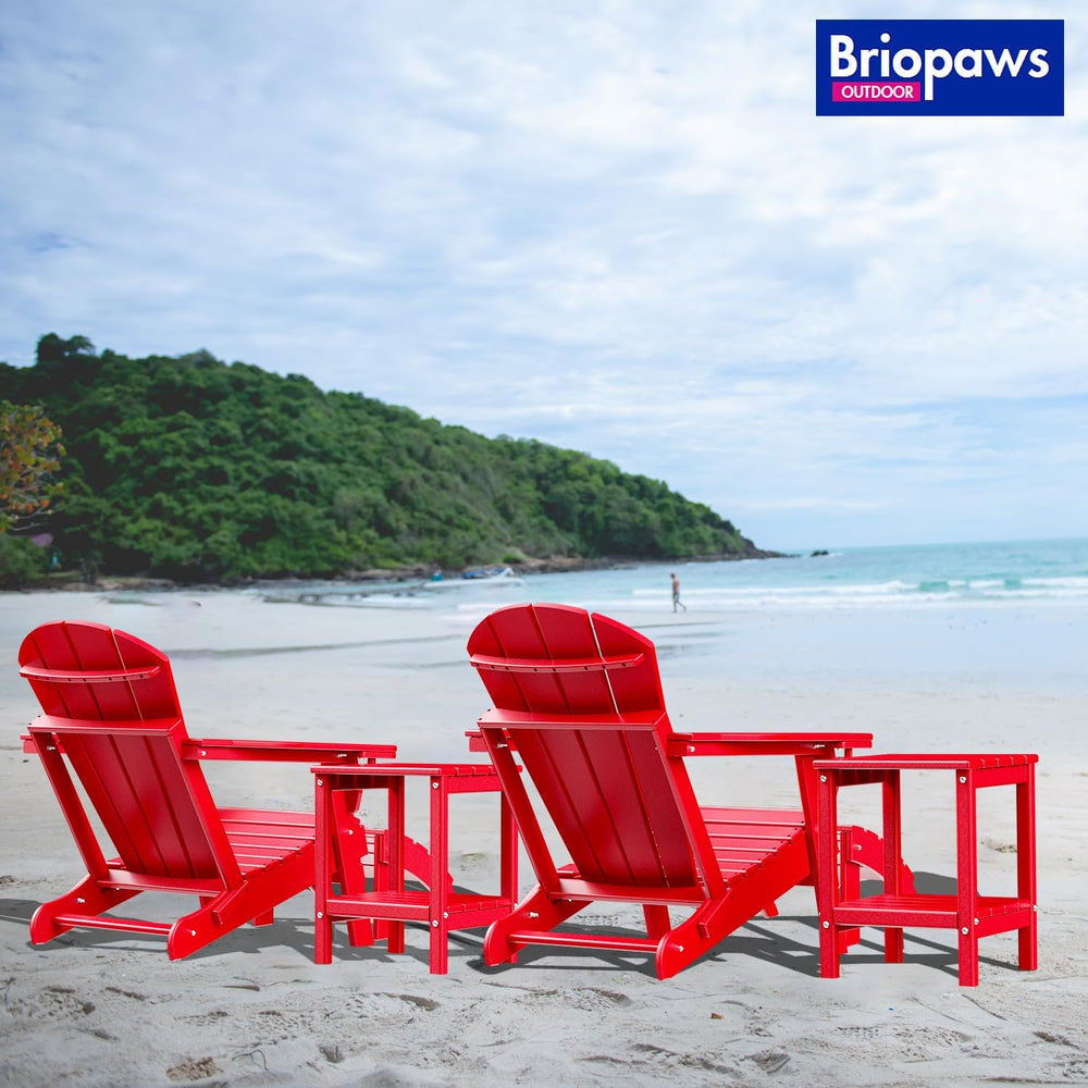 BRIOPAWS Outdoor-Side-Table | Small | HDPE Plastic | Patio End-Table | 2-Shel...