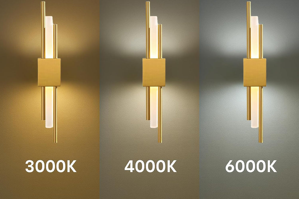 Modern Golden LED Wall Sconce, Geometric Metal and Acrylic Vertical Wall Lamp...