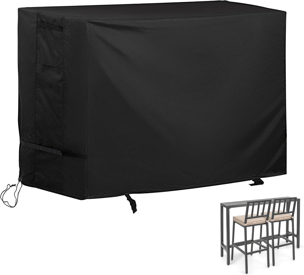 Patio Bar Table Set Cover for 55in Pub Height Bar Table & 2 Bar Stools, O...