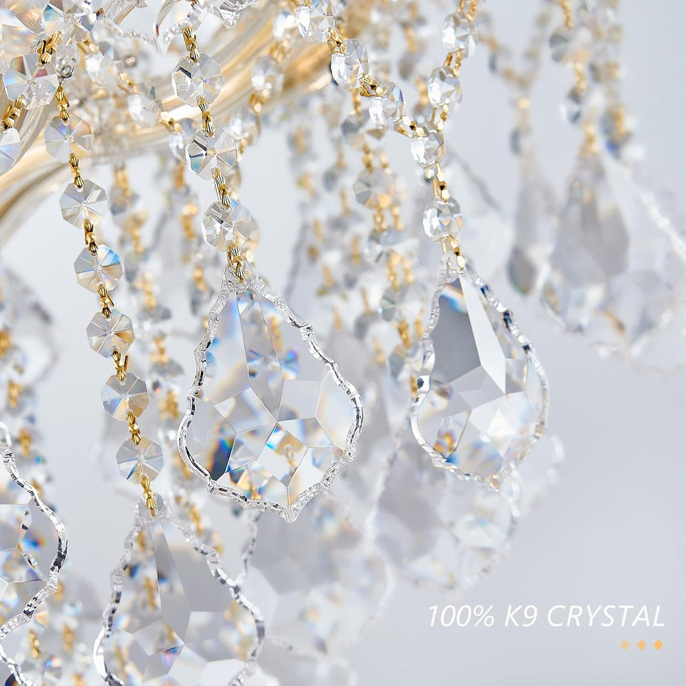 Gold Large Crystal Chandelier-24-Light Chandelier Light Fixture Modern Maria ...