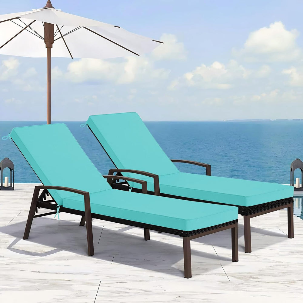 Basic Beyond Chaise Lounge Cushions Outdoor, 3-Layer Waterproof Outdoor Furni...