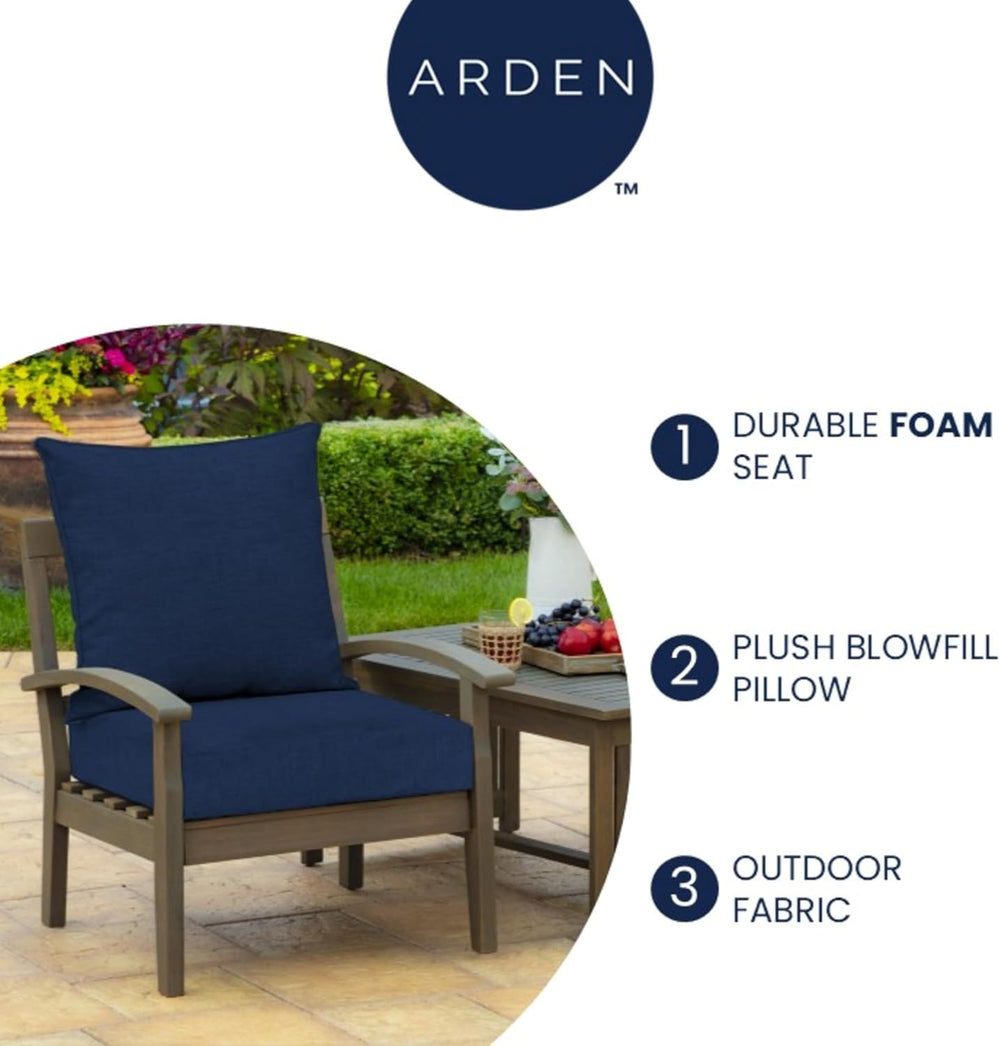Arden Outdoor Deep Seat Cushion Set, Foam, 22x24, Black Tropical