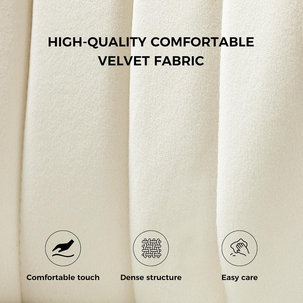HULALA HOME Velvet Dining Chairs, Modern Small Armless Accent Chair with Gold...
