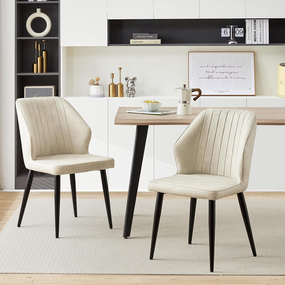 TUKAILAi Modern Dining Chairs Set of 2, Faux Leather Upholstered Kitchen Chai...