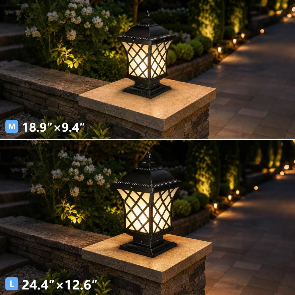 Large Post Lights Outdoor, 18.9″ H Aluminum Column Lights Waterproof, Hard Wi...