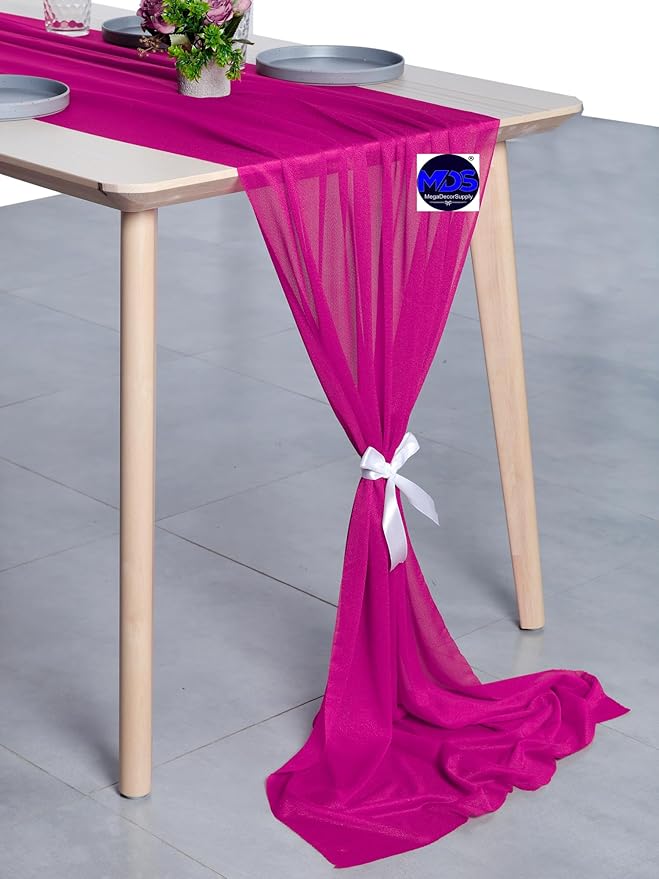MDS Halloween Chiffon Table Runner - 10 Pack, 29 x 170 Inches, 14ft Each - Sh...