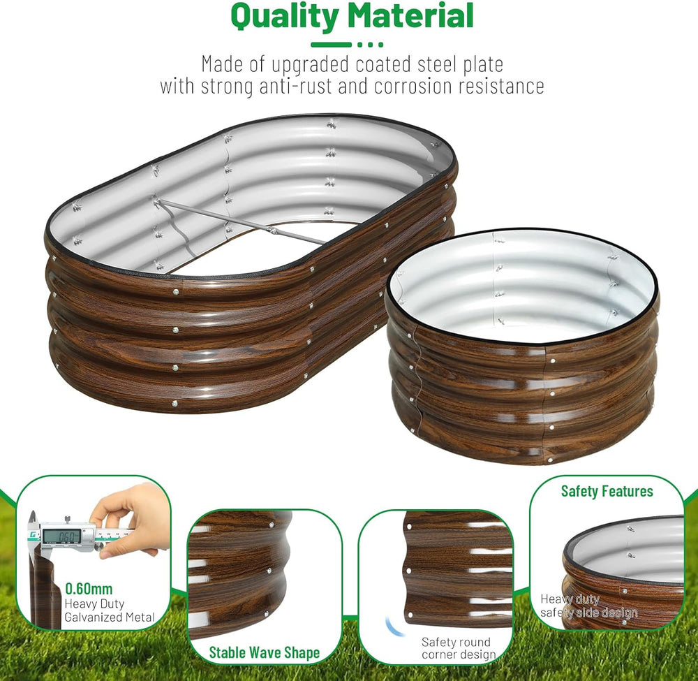 SnugNiture 3-Pack Galvanized Steel Raised Garden Bed Kit - 4x2x1 ft & 2x2...