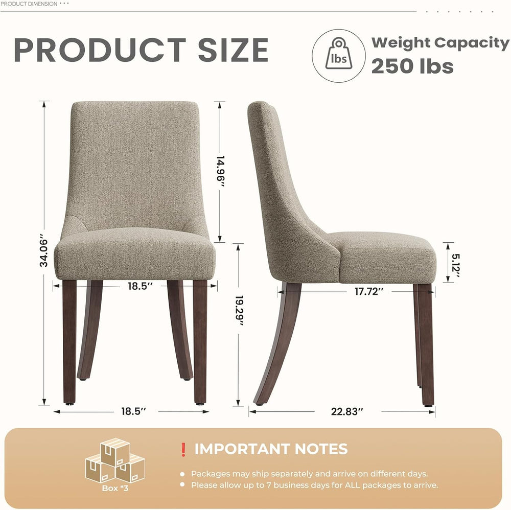 MALOL Wooden Dining Chairs Set of 6, Upholstered Kitchen & Dining Room Ch...