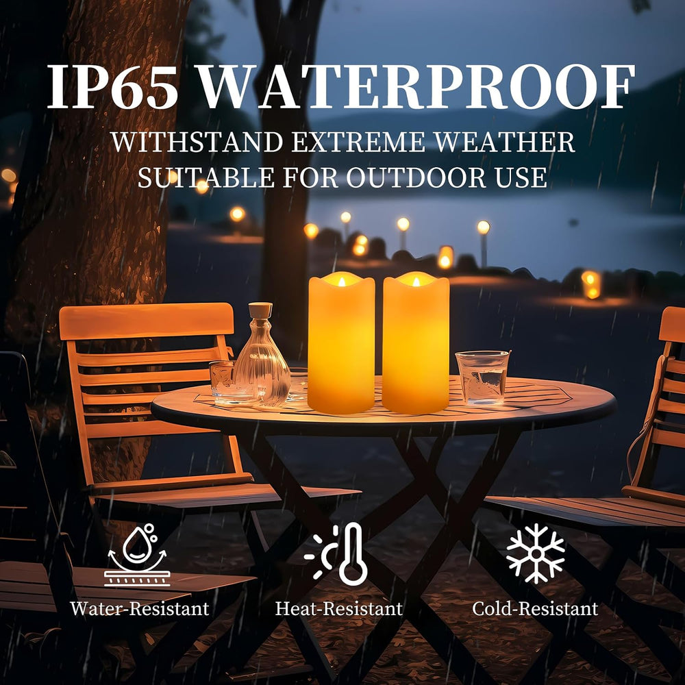Solar Candles Outdoor Waterproof 6 Pack, 3''x6'' Halloween Ca...