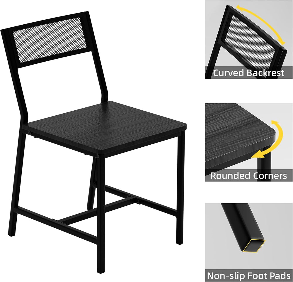 DHZ Dining Chairs Set of 4, Industrial Metal Mesh Dining Room Chairs with Bre...