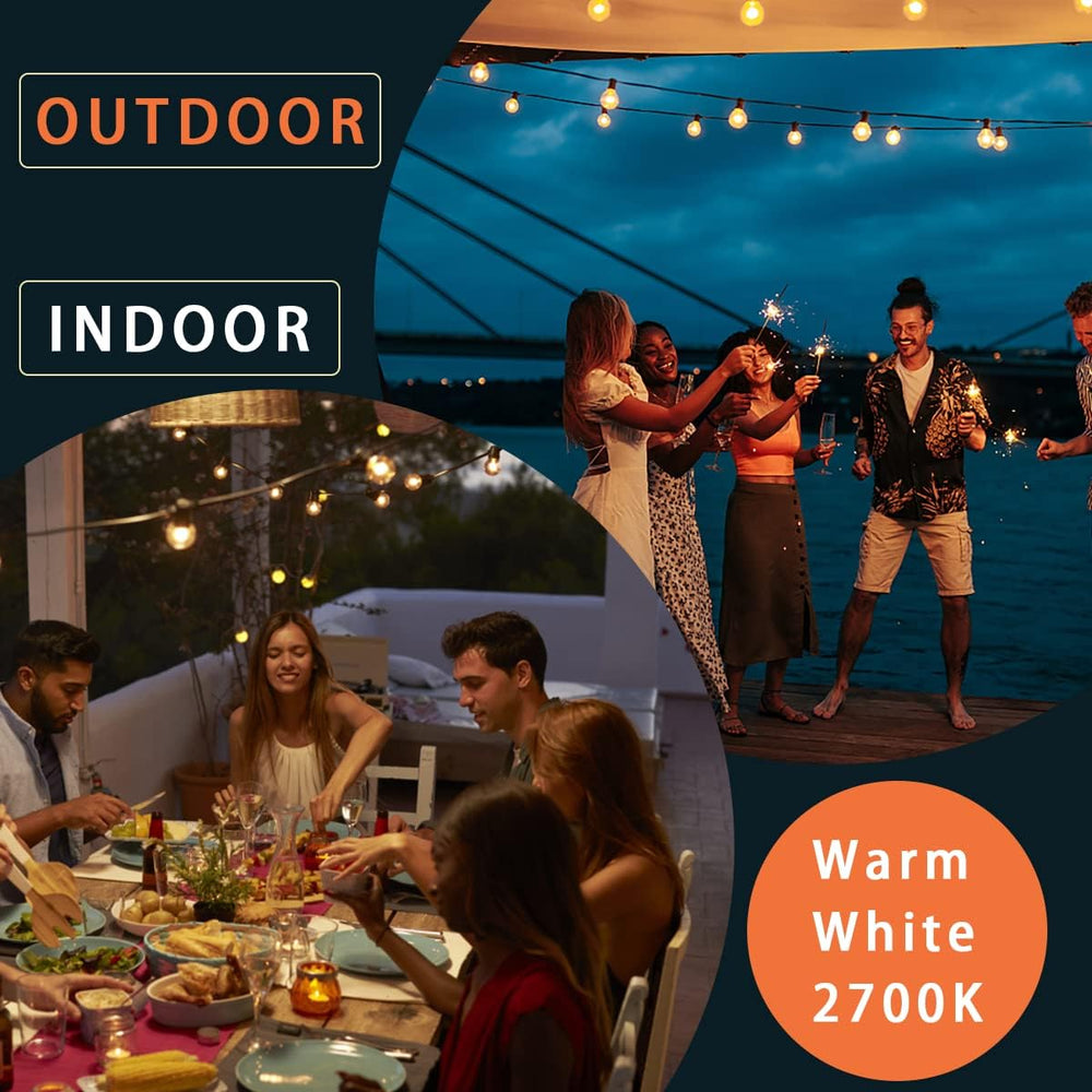 Kawaya G40 Outdoor String Lights 240FT IP65 Waterproof 2700K Patio Light