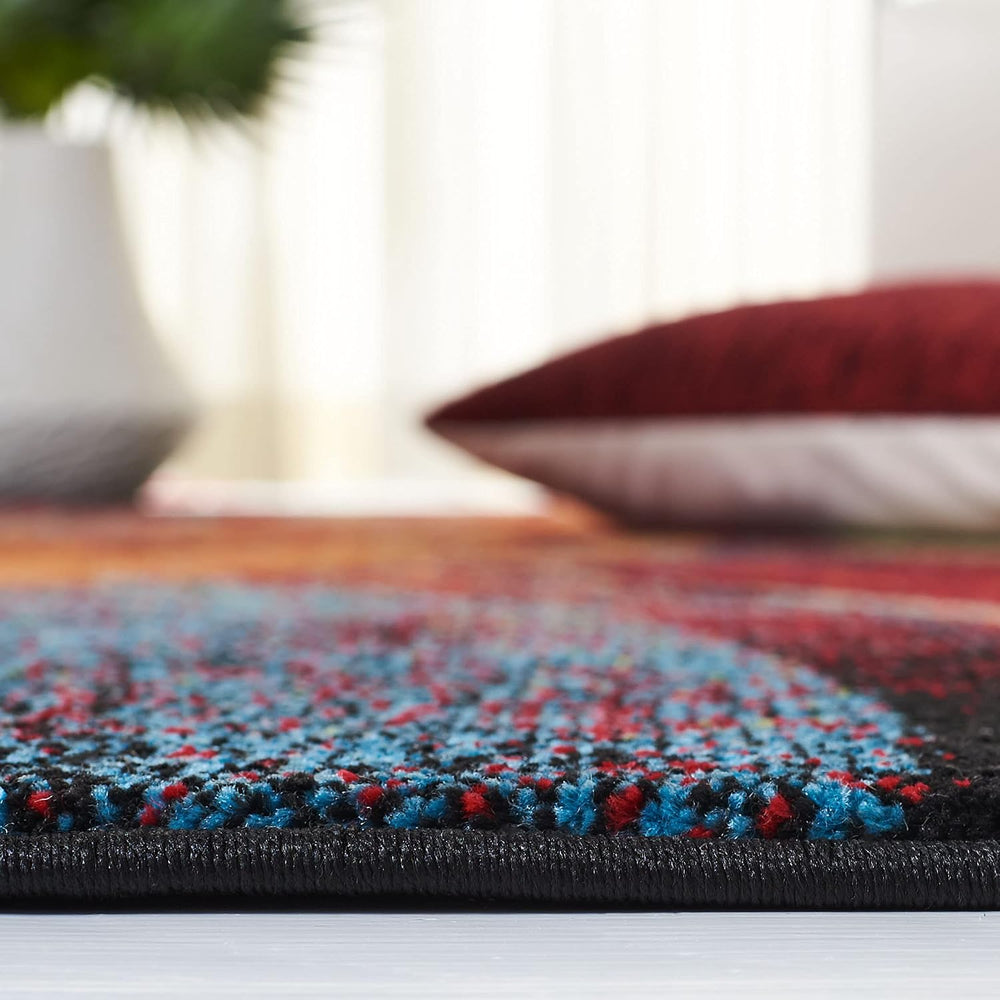 SAFAVIEH Glacier Collection Area Rug - 12' Round, Red & Green, Modern...