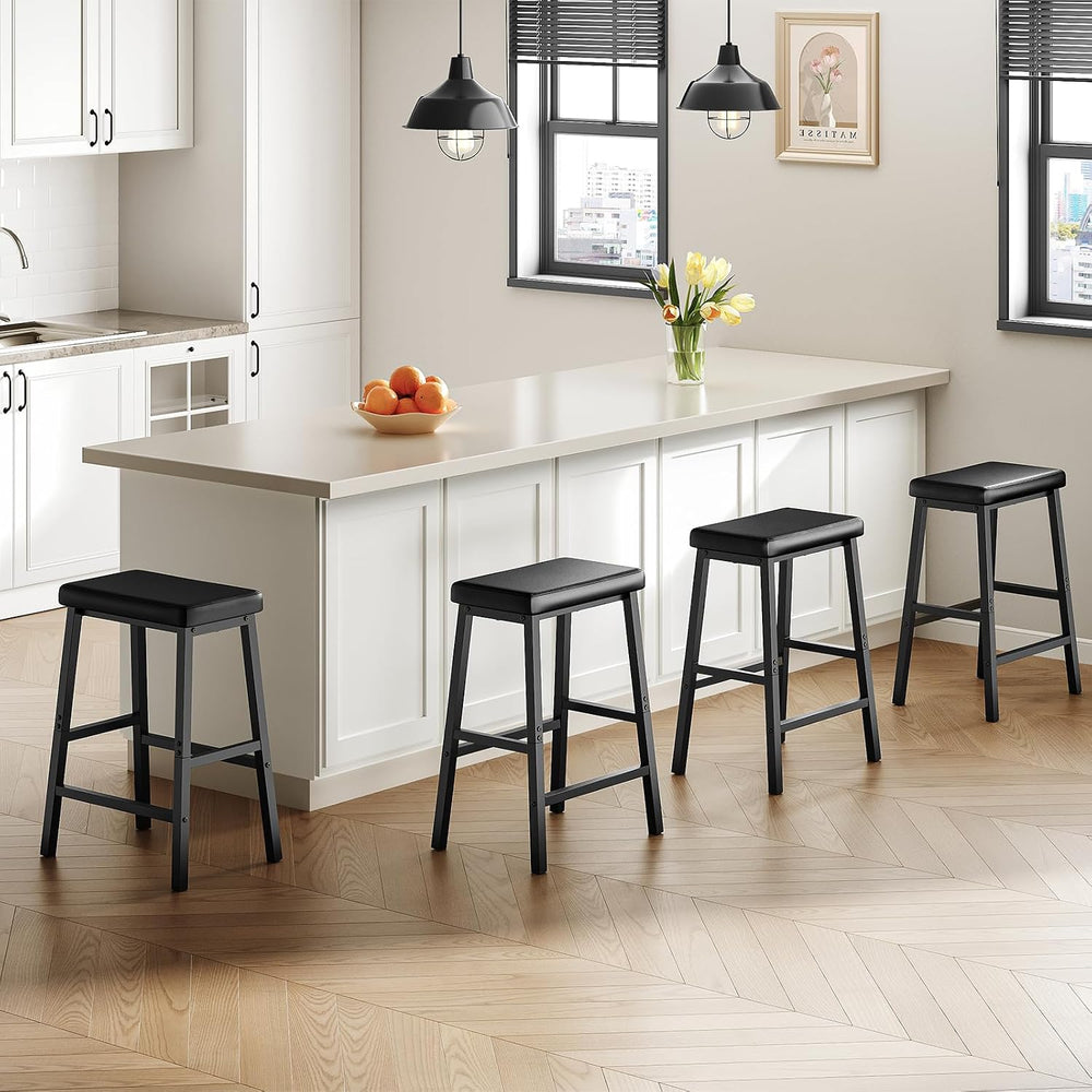 HOOBRO Bar Stools, Set of 2 Bar Chairs, Counter Height Bar Stools, 24 Inch Ba...