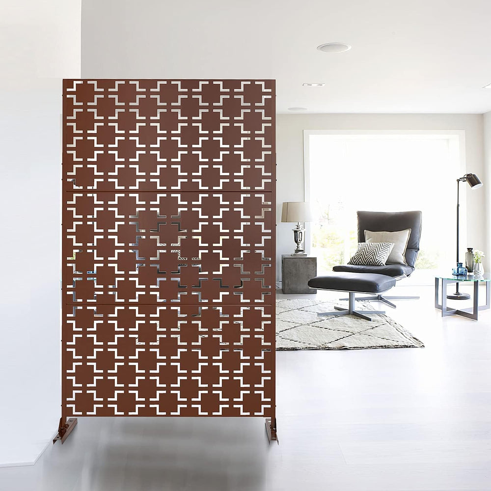 Elevens Patio Privacy Screen Balcony Decorative Screen Set with Stand, Outdoo...
