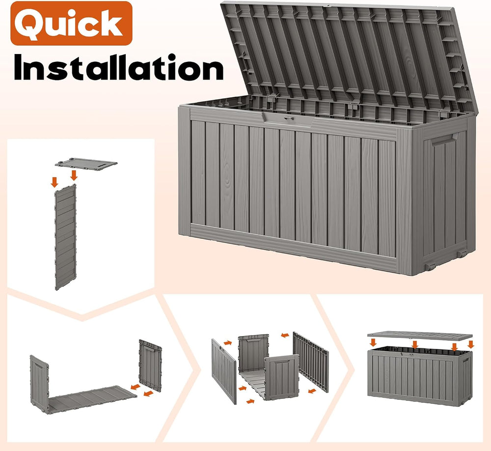 Outdoor Storage Box, Resin Deck Boxes Indoor and outdoor, Waterproof Storage ...