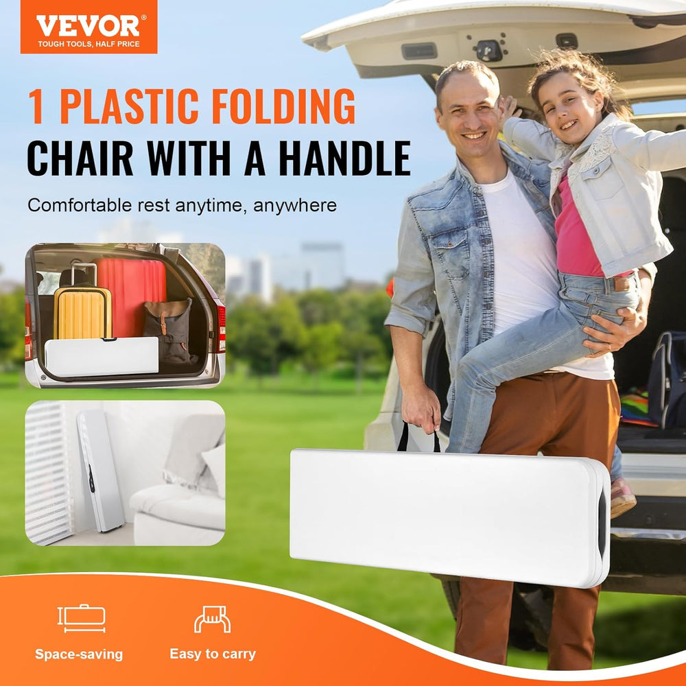 VEVOR Plastic Folding Bench, 6ft Portable Folding Bench, Smooth High Density ...