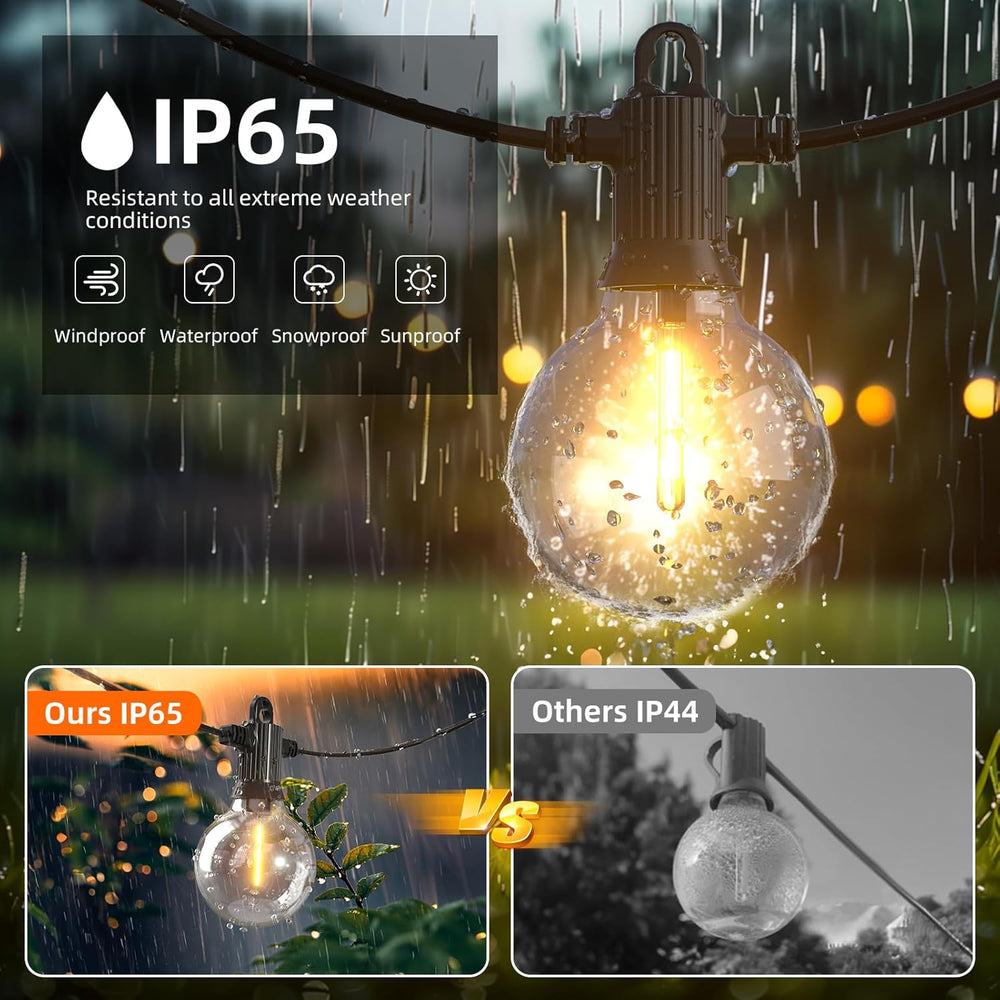 Kawaya G40 Outdoor String Lights 240FT IP65 Waterproof 2700K Patio Light