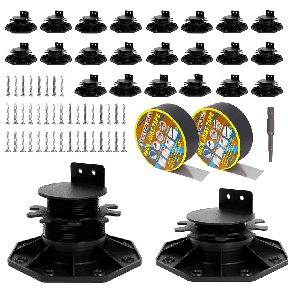 24 Pack Adjustable Deck Support Pedestal Kit 1-3/16" to 2-3/8"
