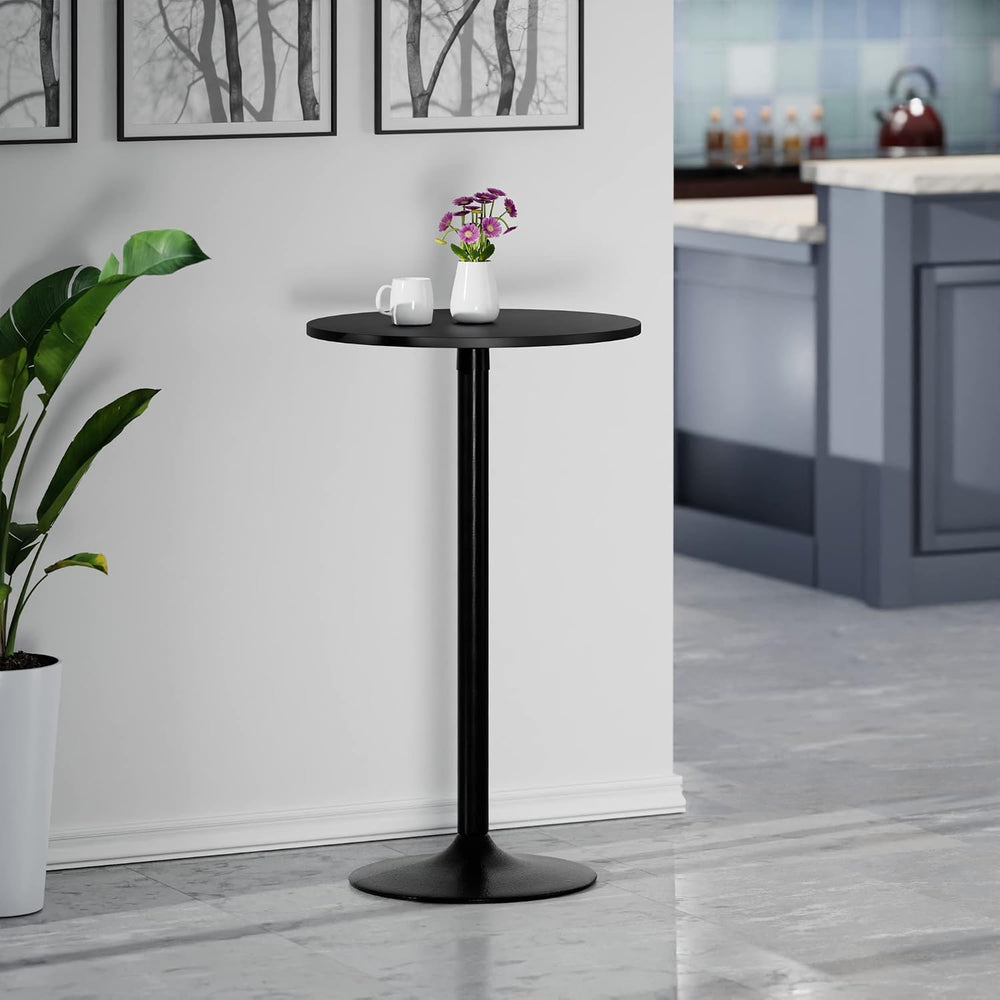Winsome Obsidion Round Tall Pub Table, Black, 40"