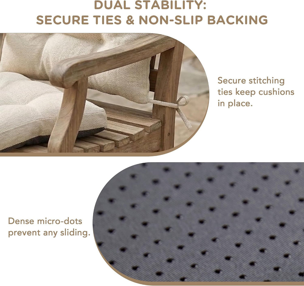 Codi Rocking Chair Cushions Indoor, Water-Resistant, Beige 1 Pack