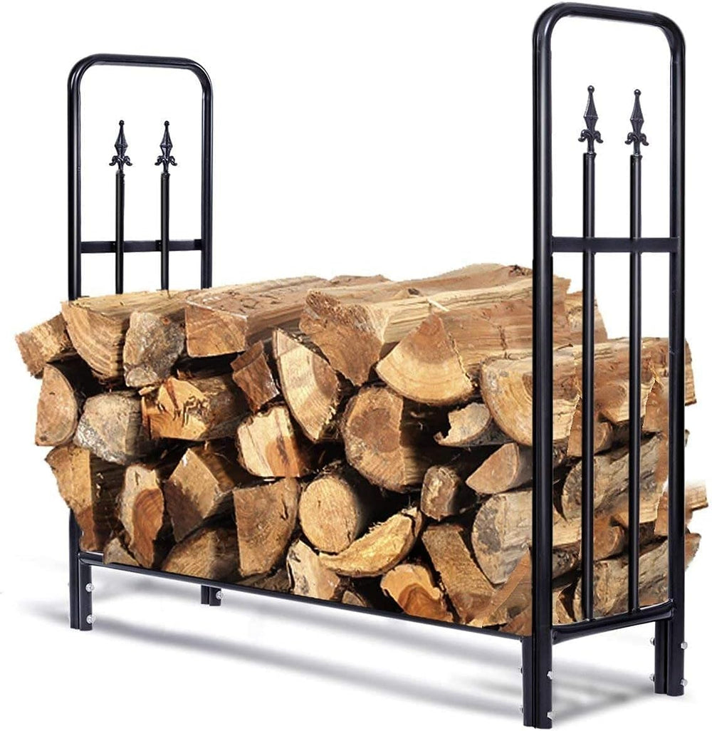Goplus Firewood Log Rack Indoor Outdoor Fireplace Storage Holder Logs Heavy D...