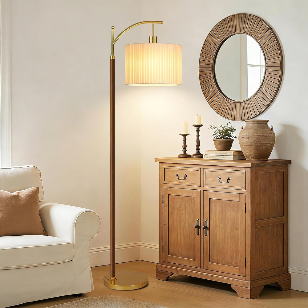 Arc Gold Boho Floor Lamp for Living Room Bedroom,Farmhouse Dimmable Floor Lam...