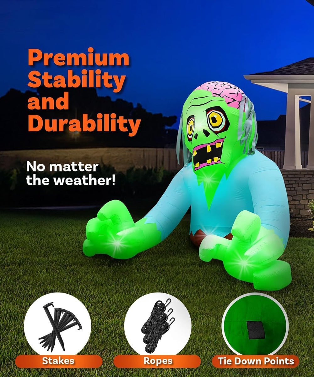 7FT Tall 9FT Wide Halloween Inflatable Zombie Outdoor Decoration