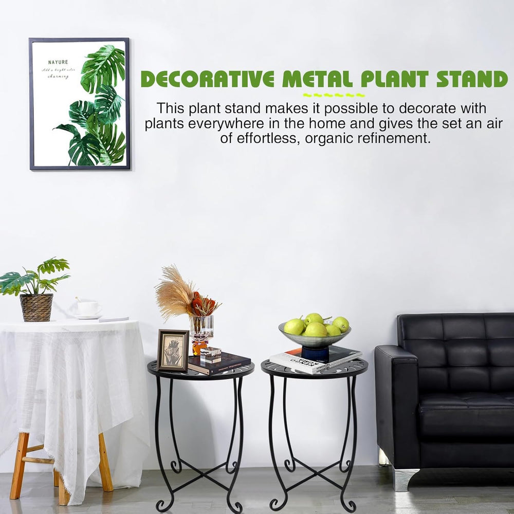 Small Side Tables for Small Space, 2 Pack Metal Outdoor Indoor Side Table
