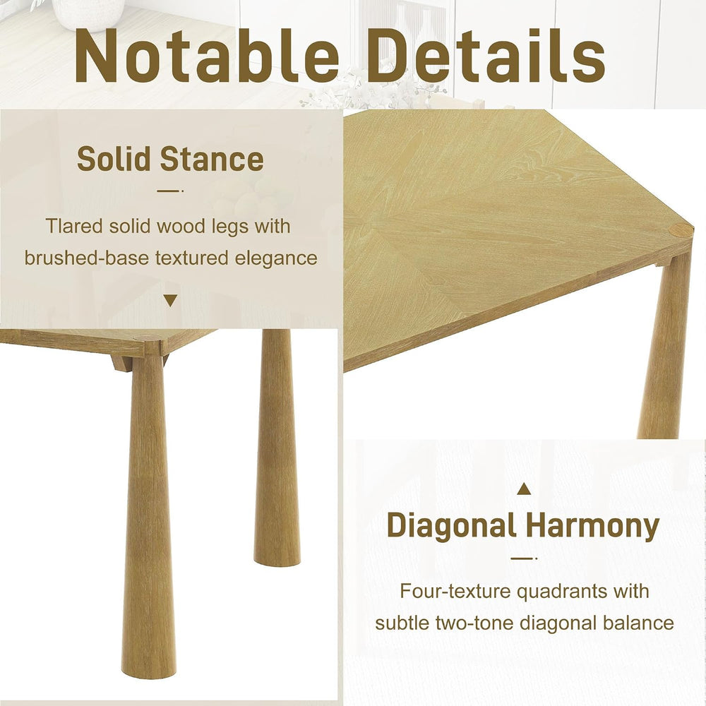 7-Piece Retro Wood Dining Table Set for 6, Kitchen Table Set with Upholstered...