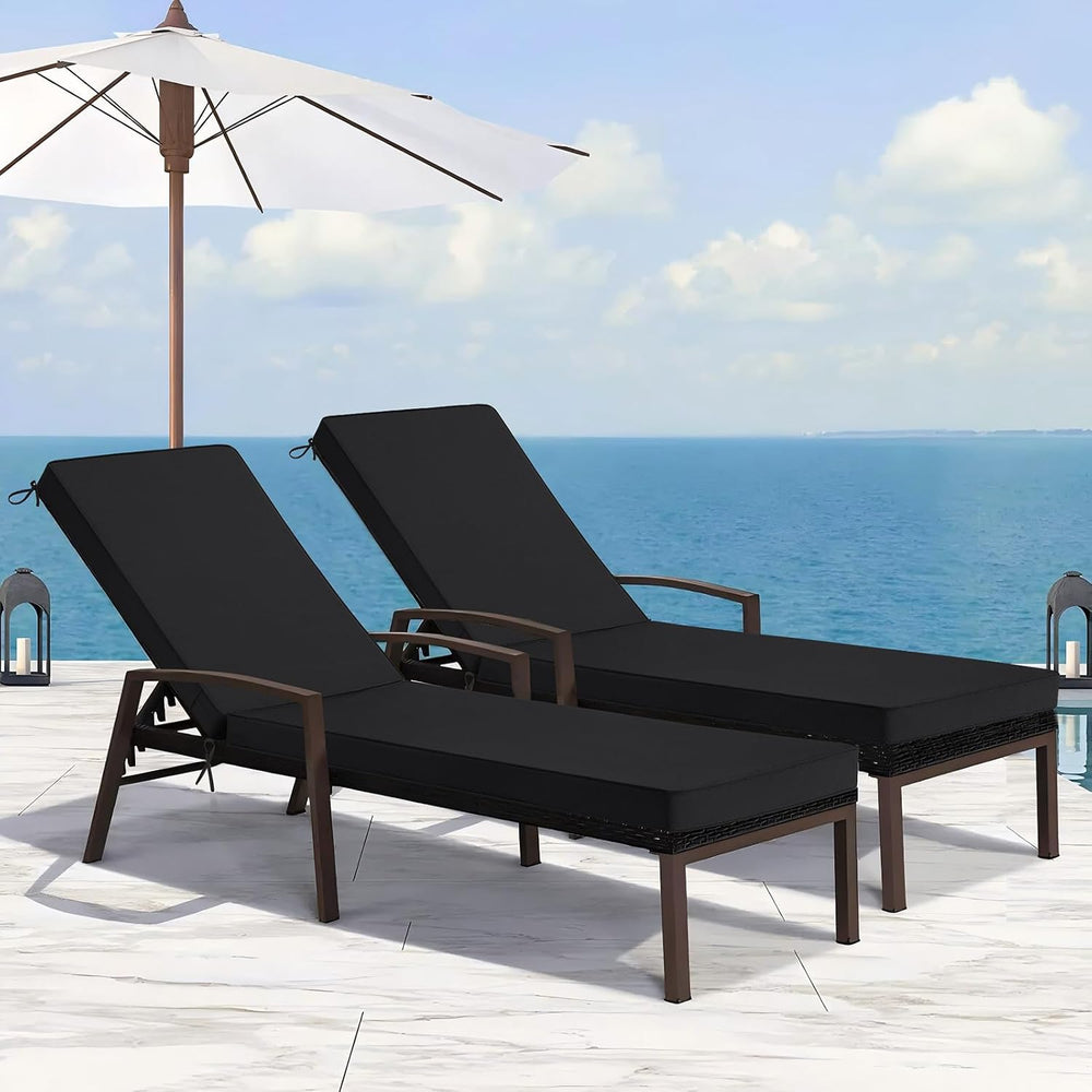 Basic Beyond Chaise Lounge Cushions Outdoor, 3-Layer Waterproof Outdoor Furni...