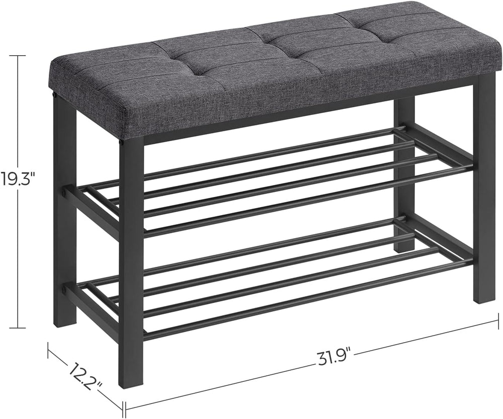 SONGMICS Shoe Bench, Storage Bench, Entryway Bench with Cushion