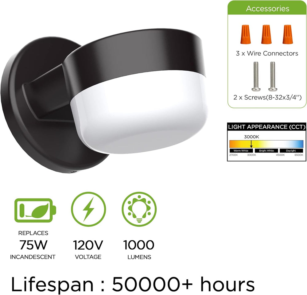 TIERONE Modern LED Wall Pack Light Security Light with Dusk to Dawn Photocell...