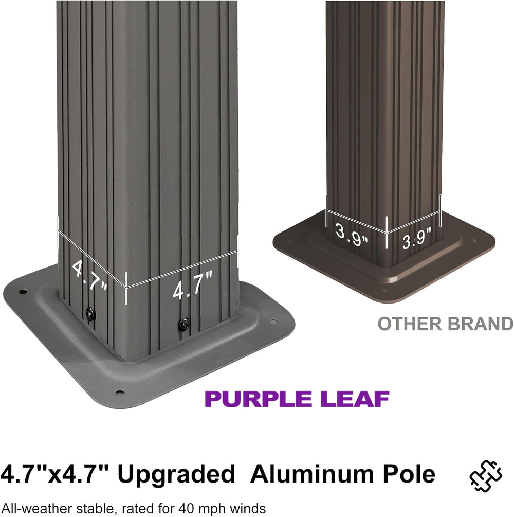 PURPLE LEAF Hardtop Gazebo 11' x 13' Patio Gazebo, Black Curtain &...