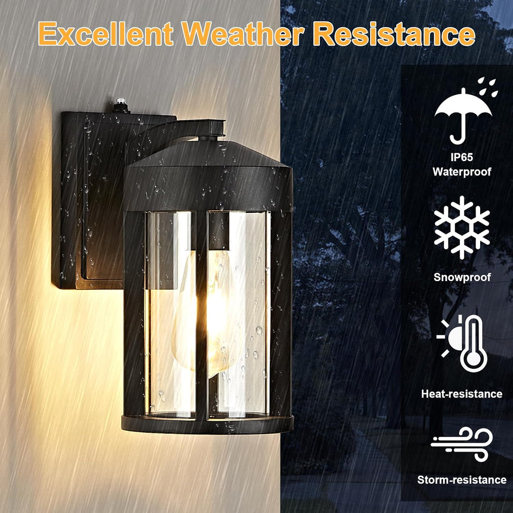 OKELI Dusk to Dawn Outdoor Lights Fixture Wall Mount–Modern Geometric Industr...