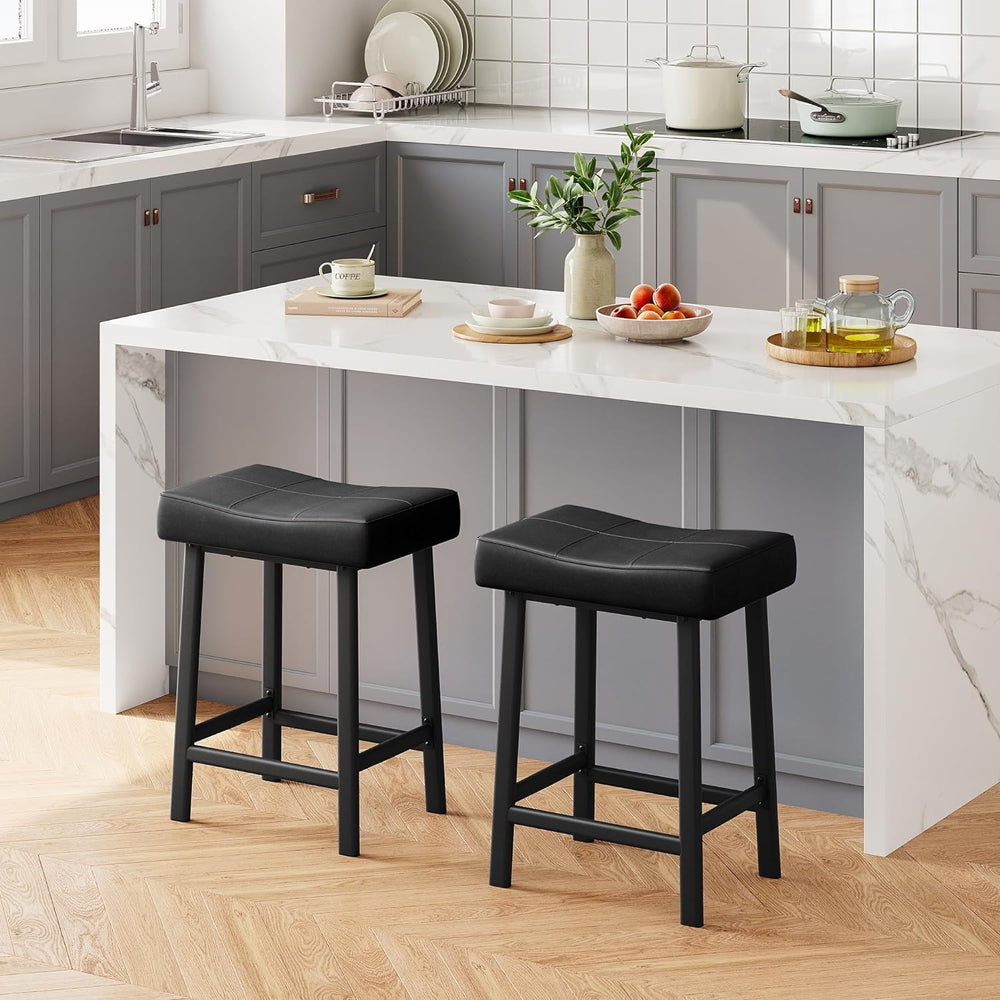 GAOMON Bar Stools Set of 2, 24" Counter Height Upholstered Padded Barstools