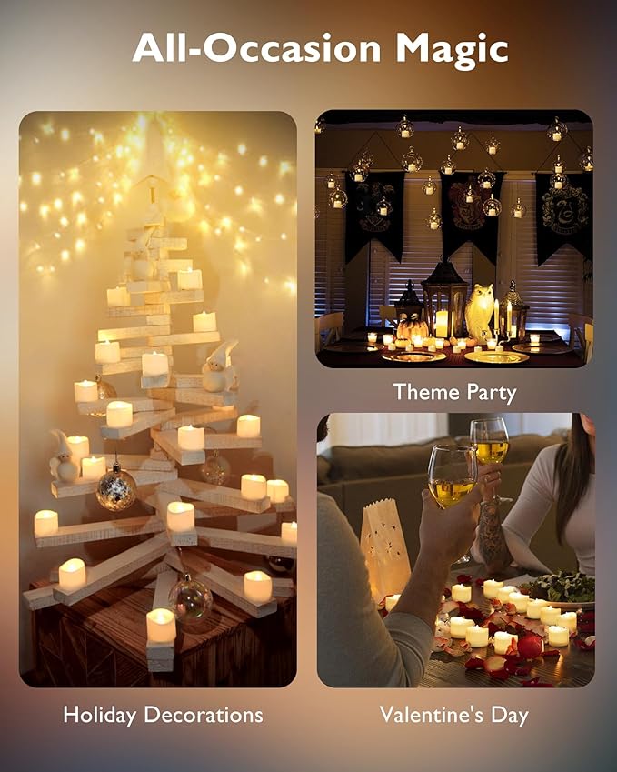 Homemory 24Pcs Flickering Flameless Candle Battery Operated, 200+Hours Fake E...