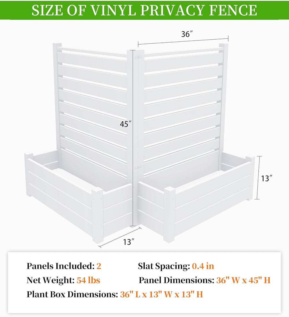 No-Dig Air Conditioner Fence 36" W X 45" H White Vinyl Privacy Fenc...