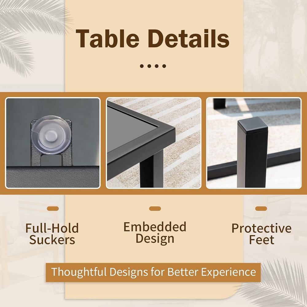 Flamaker 4 Pieces Outdoor Patio Furniture Textilene Modern Conversation Black...