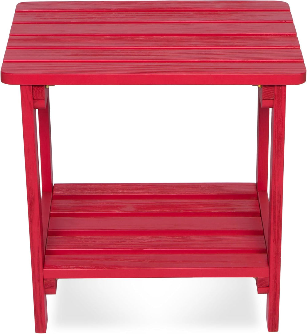 Shine Company Providence Rectangular Solid Wood Side Table, Outdoor Adirondac...