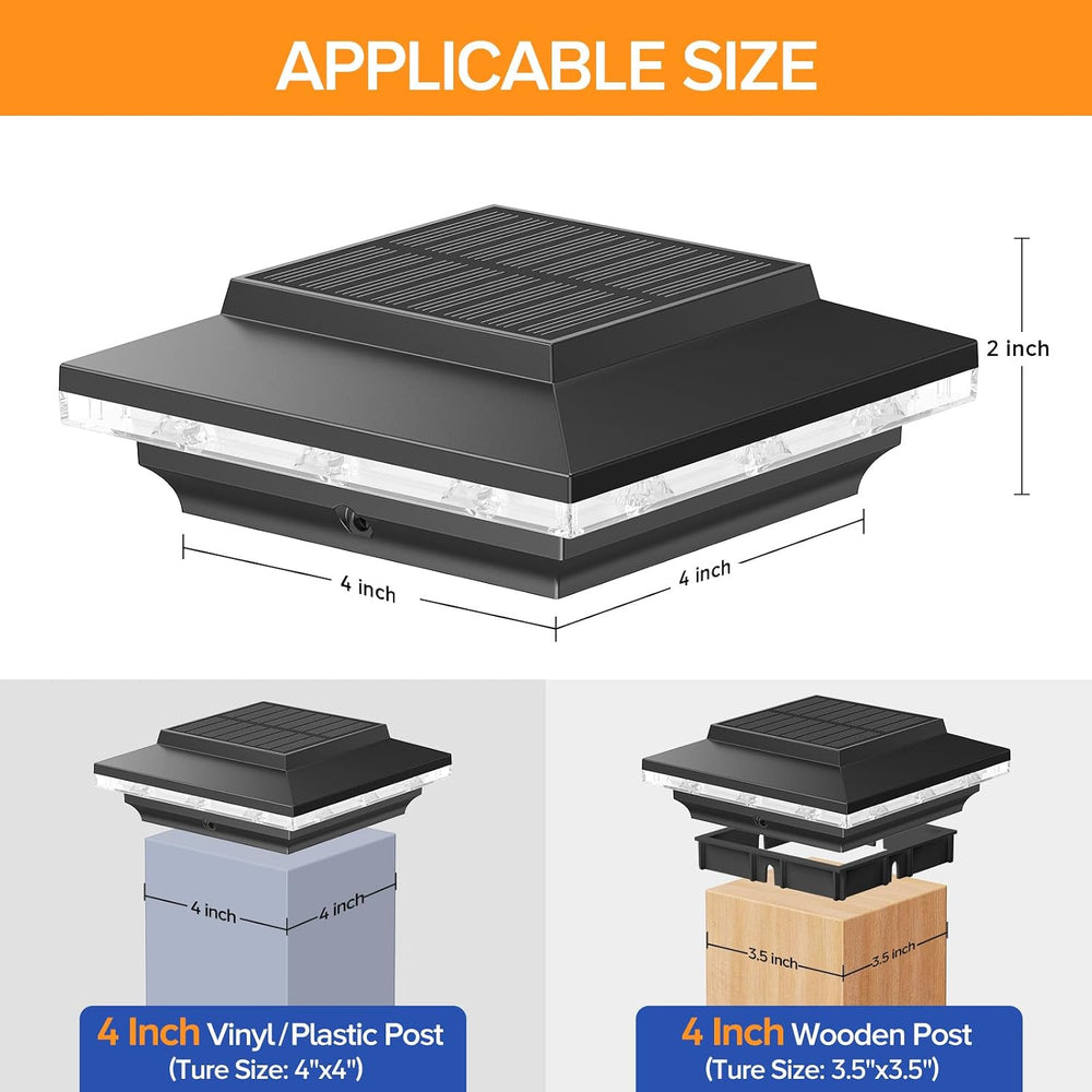 ELECLINK 12 Pack 4x4 Solar Post Cap Lights Upgraded, Brighter and Extended Be...