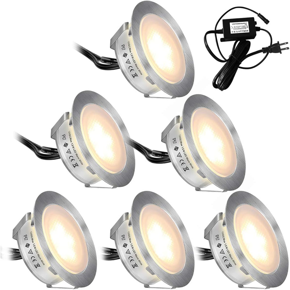 SMY Lighting Recessed LED Deck Lights Kits 6 Pack, (Upgrade Version) Deck Lig...