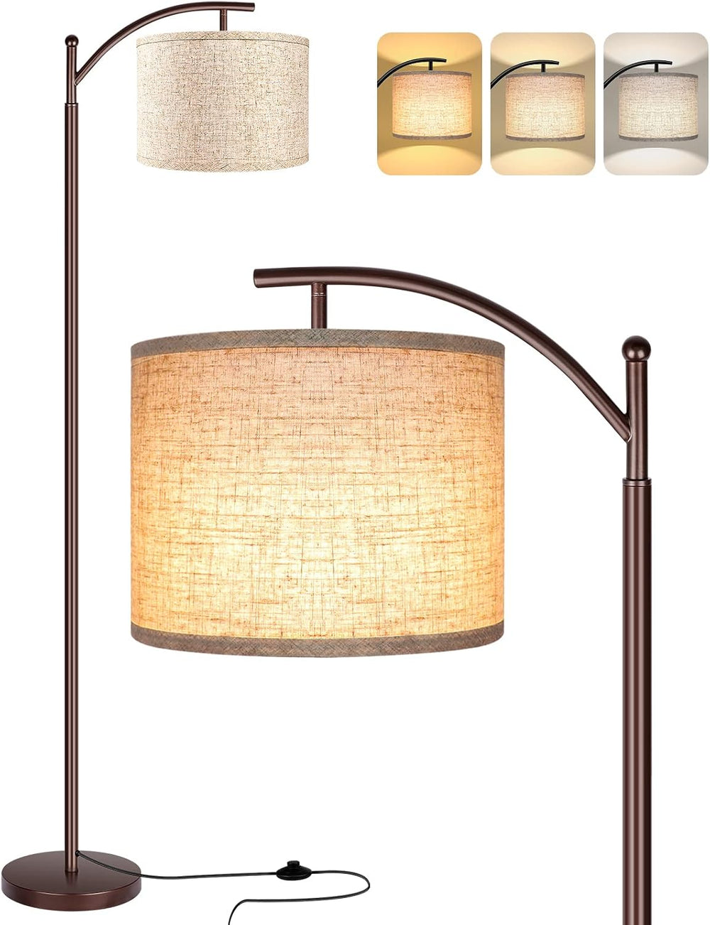 Floor Lamp for Living Room, LED Standing Lamp Tall Industrial Floor Lamp Read...