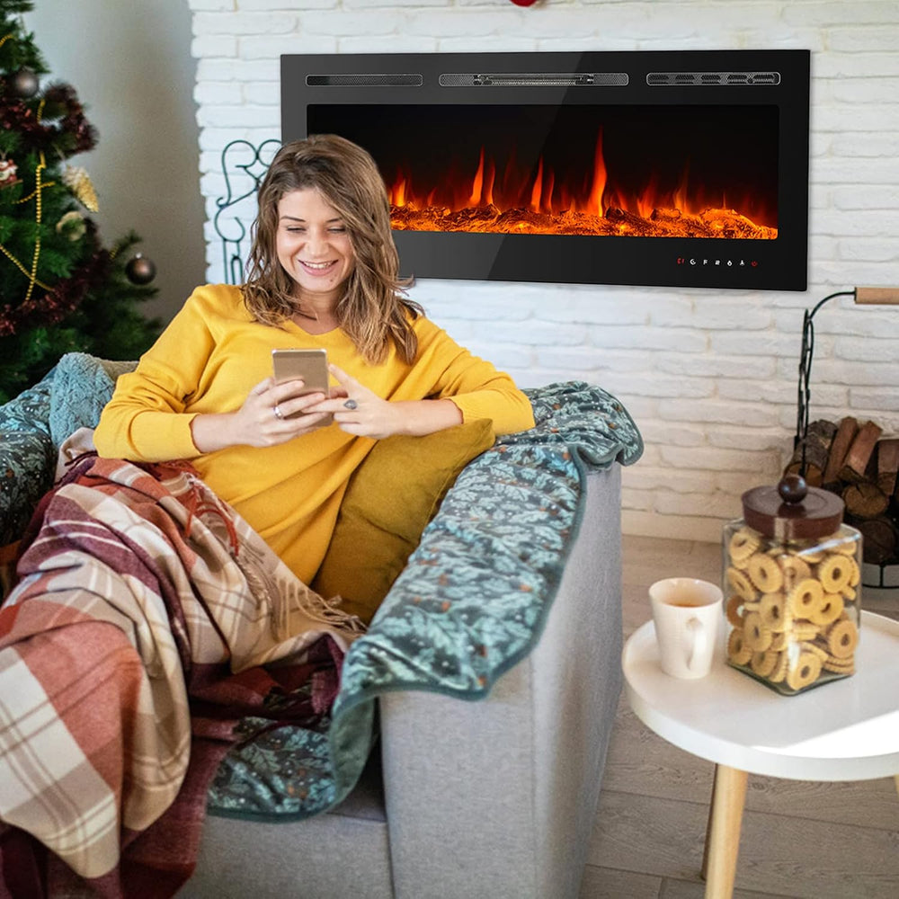 CharaVector 60 inch 750W/1500W Electric Fireplace Inserts with Remote Control...