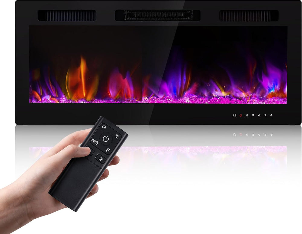 Electric Fireplace 50 Inch Wall Mount Insert Fireplaces Realsmart 1500W,Fit f...