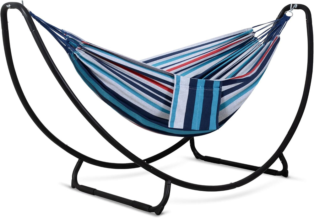 SUNCREAT 2 Person Hammock with Stand, Space Saving Free Standing Hammock with...