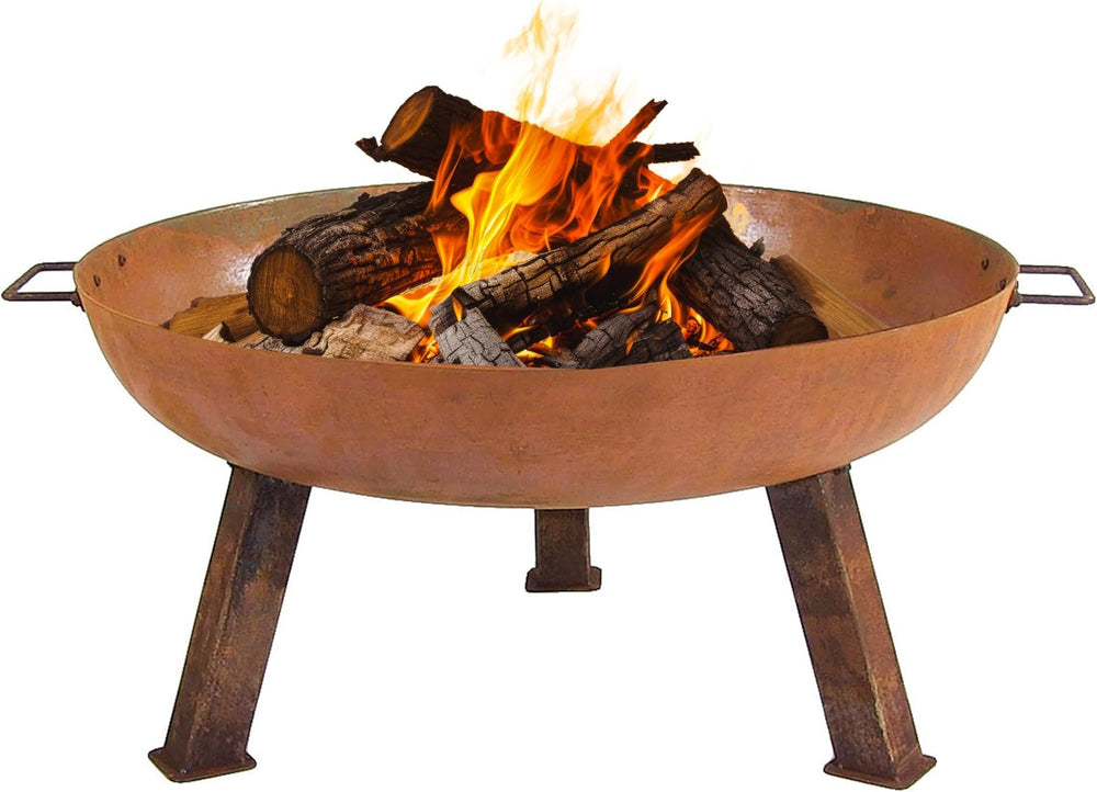 Sunnydaze 30" Heavy-Duty Cast Iron Fire Pit Bowl for Outside, Wood-Burning