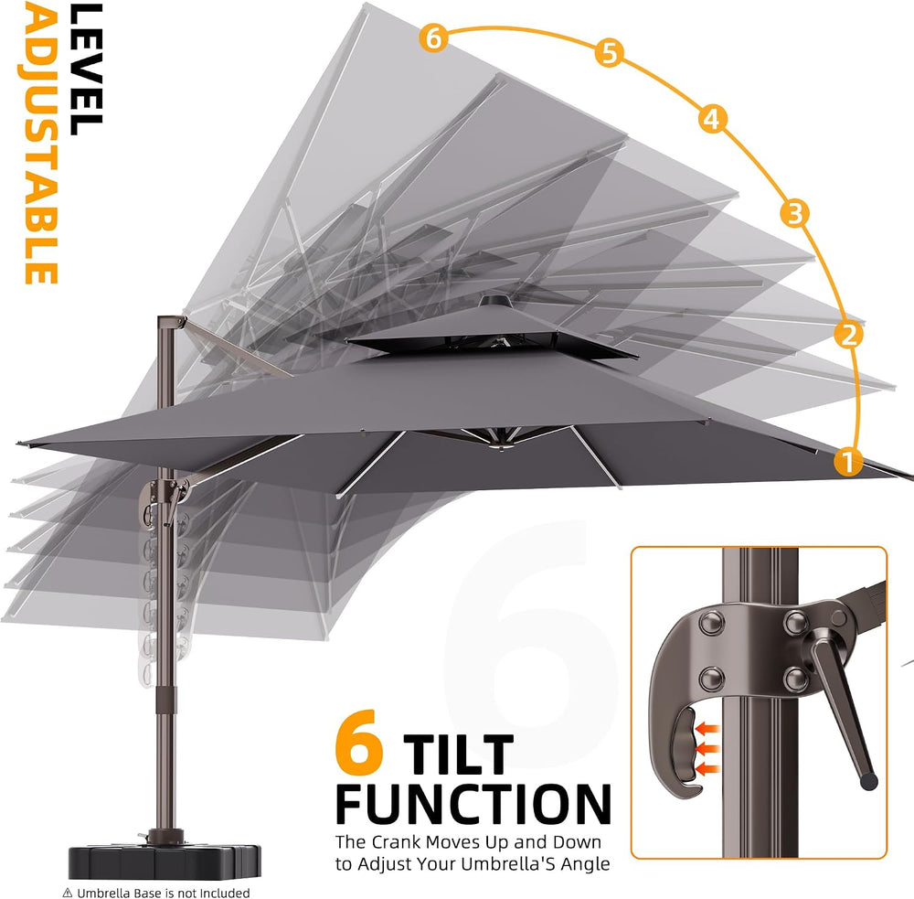 10' X 13' Outdoor Patio Umbrella Large Rectangle Cantilever Umbrella ...